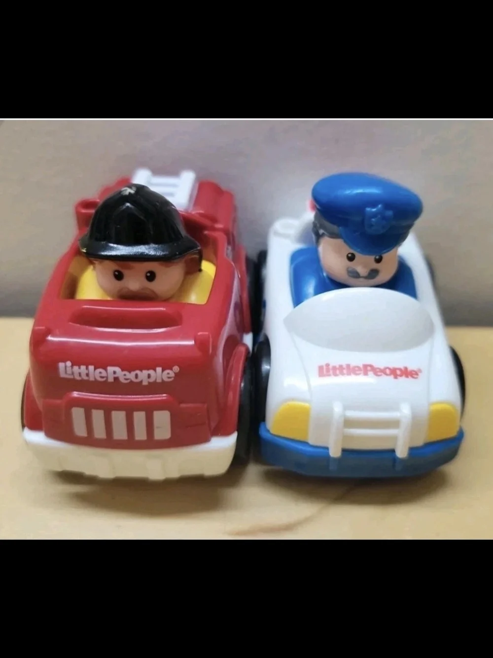 Fisher-Price Little People Red Fire Truck & White Police Car Set